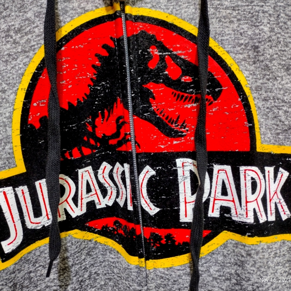 Brand New With Tags Jurassic Park Zip Up Hoodie Sweatshirt Size Large